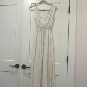 Terzo Millennio White Linen Maxi Dress